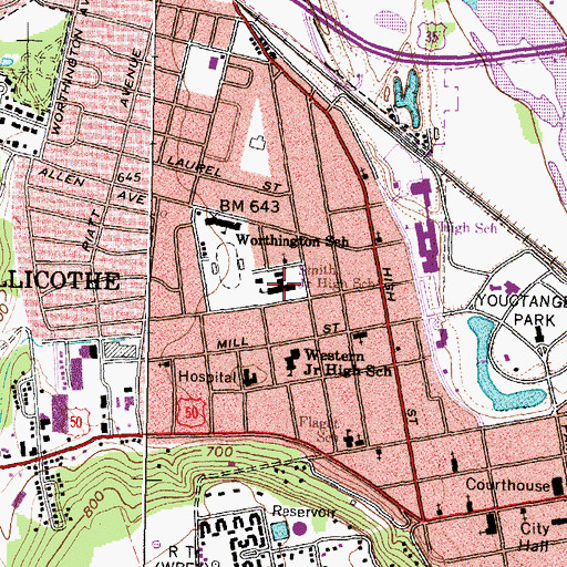 Topographic Map of Smith Junior High School, OH