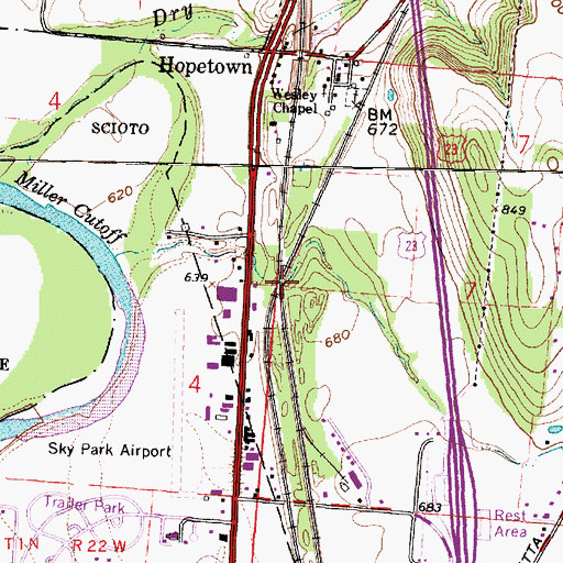 Topographic Map of Eustis (historical), OH