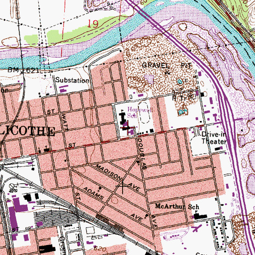 Topographic Map of Mount Logan Middle School, OH