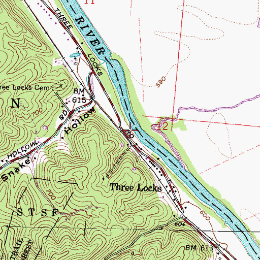 Topographic Map of Scioto River Canal Lands Access State Wildlife Area, OH