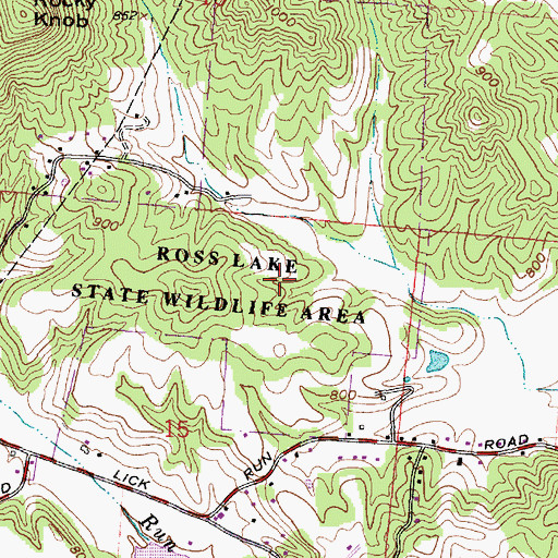 Topographic Map of Ross County Lake State Wildlife Area, OH
