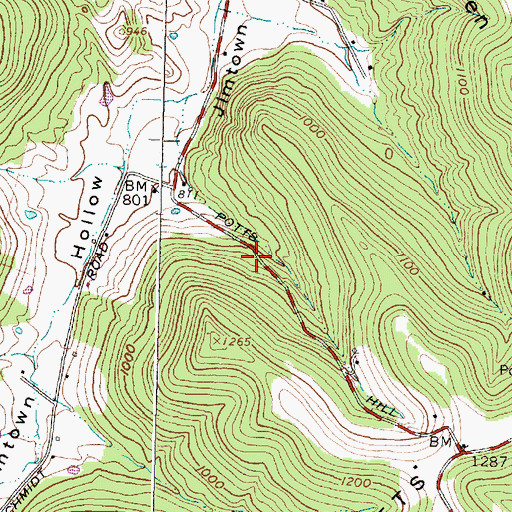 Topographic Map of Potts Hill School (historical), OH