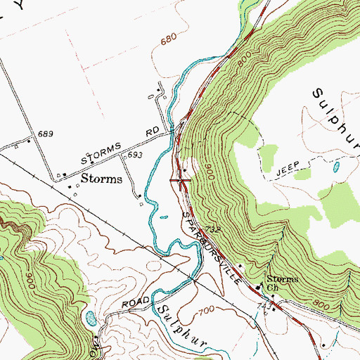Topographic Map of Sulphur Lick School (historical), OH