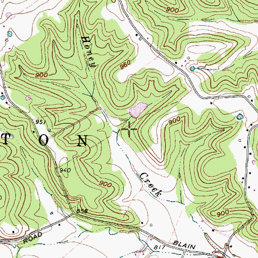 Topographic Map of Honey Creek School (historical), OH