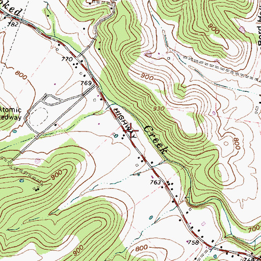 Topographic Map of Crooked Creek School (historical), OH