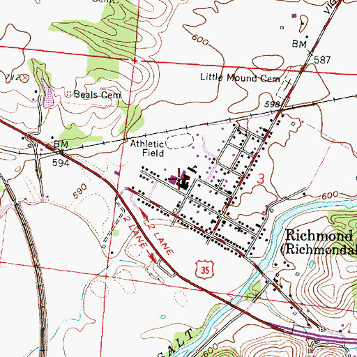 Topographic Map of Southeastern High School, OH