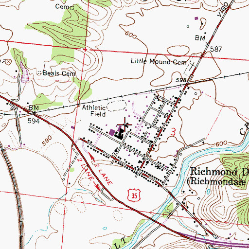 Topographic Map of Richmondale Elementary School, OH