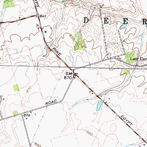 Topographic Map of Egypt Church (historical), OH