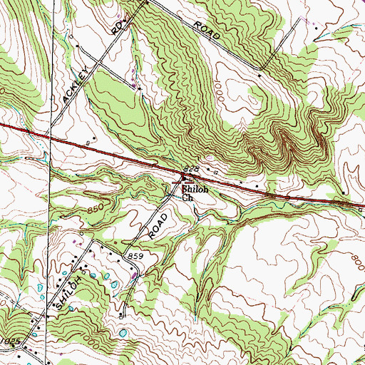 Topographic Map of Shiloh School (historical), OH