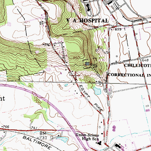 Topographic Map of Briggs School (historical), OH