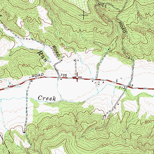 Topographic Map of Roundtop School (historical), OH