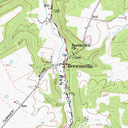Topographic Map of Ralston Run School (historical), OH