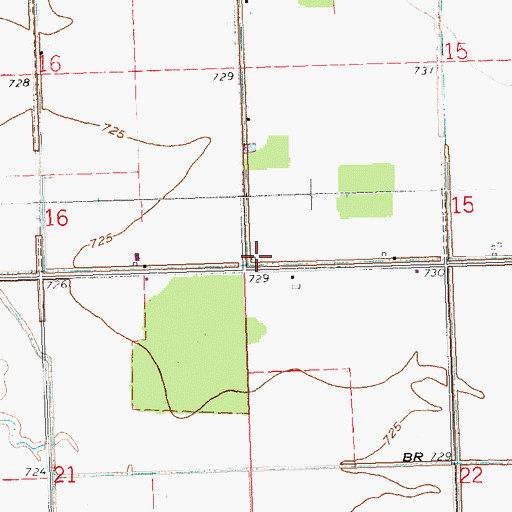 Topographic Map of Center School (historical), OH
