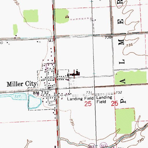 Topographic Map of Miller Elementary School, OH