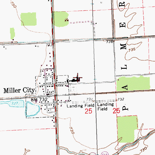 Topographic Map of Miller High School, OH