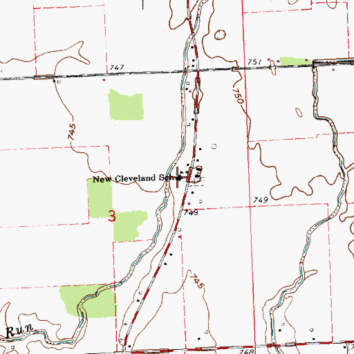 Topographic Map of New Cleveland Elementary School, OH