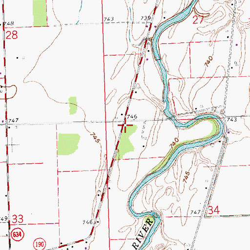 Topographic Map of Ostendorf School (historical), OH