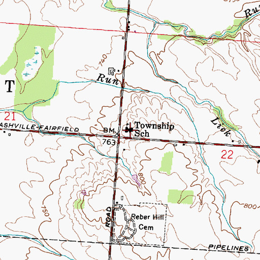 Topographic Map of Walnut Elementary School, OH