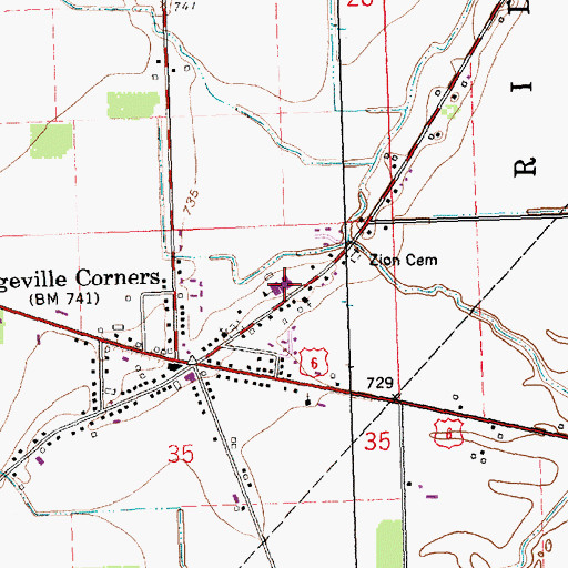 Topographic Map of Archbold Middle School, OH