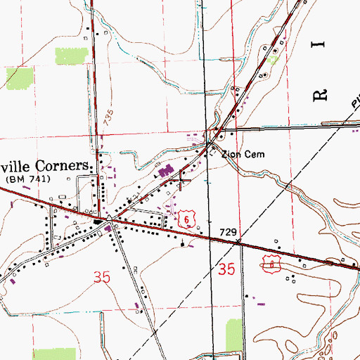 Topographic Map of Zion Church, OH