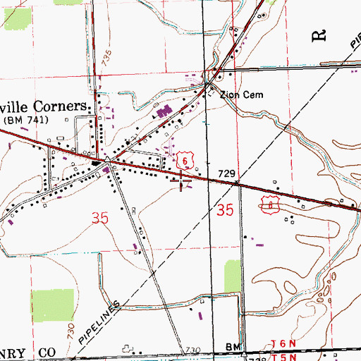 Topographic Map of Saint Peter Church, OH