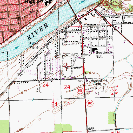 Topographic Map of Henry County Fairground, OH