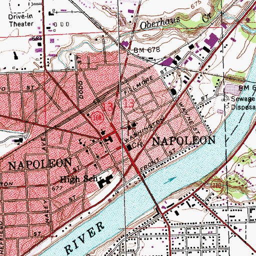 Topographic Map of Saint Augustine School, OH