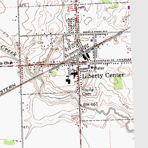 Topographic Map of Liberty Center Elementary School, OH
