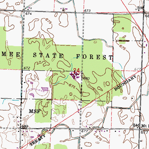 Topographic Map of Maumee Youth Center, OH
