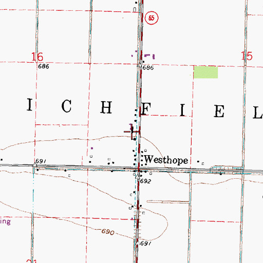 Topographic Map of Hope School, OH
