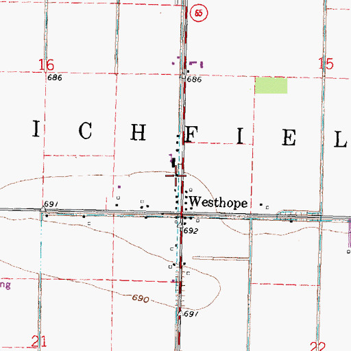 Topographic Map of Westhope Church, OH
