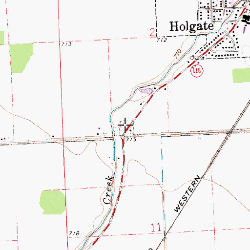 Topographic Map of Saint Peters Cemetery, OH