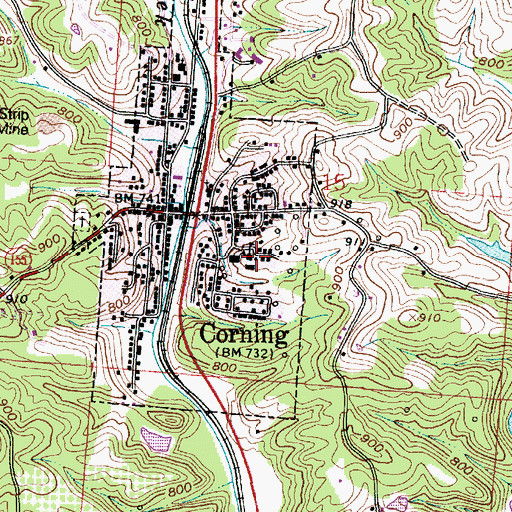Topographic Map of Corning Elementary School, OH