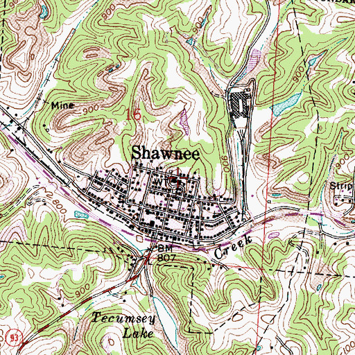Topographic Map of Miller Junior High School, OH