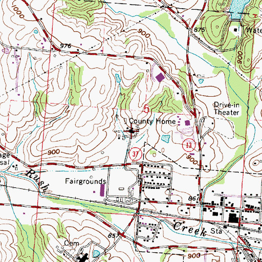 Topographic Map of Perry County Home, OH