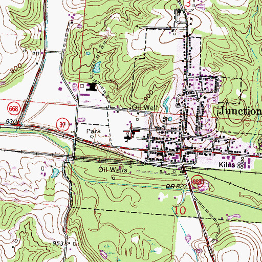 Topographic Map of Junction City Elementary School, OH