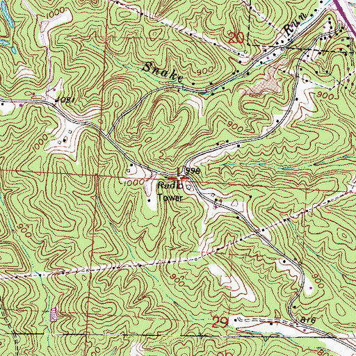 Topographic Map of Flint Ridge School (historical), OH