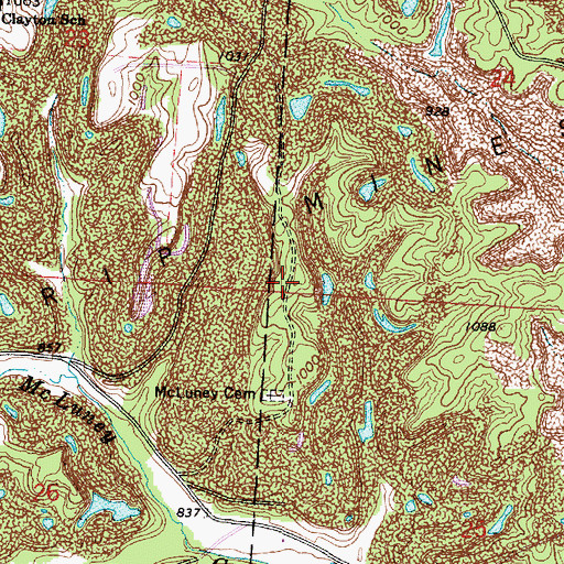 Topographic Map of Locust Grove School (historical), OH