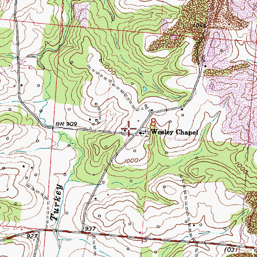 Topographic Map of Wesley School (historical), OH