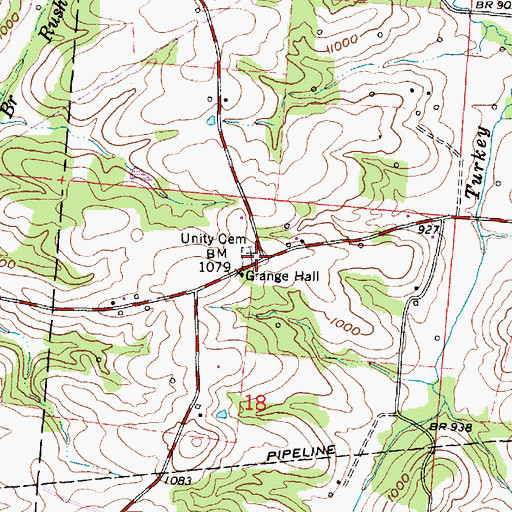 Topographic Map of Unity Church (historical), OH