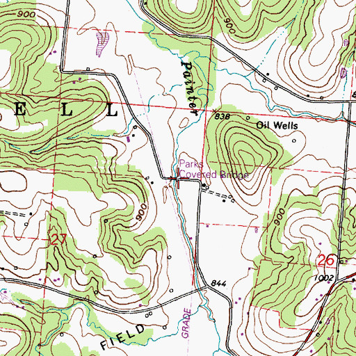 Topographic Map of Parks Bridge, OH