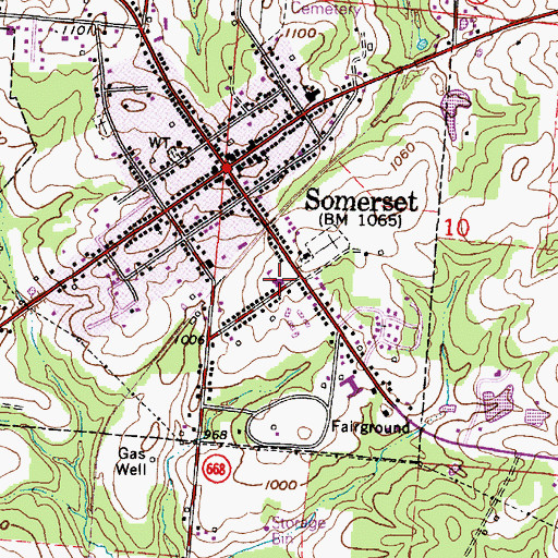 Topographic Map of Somerset Elementary School, OH