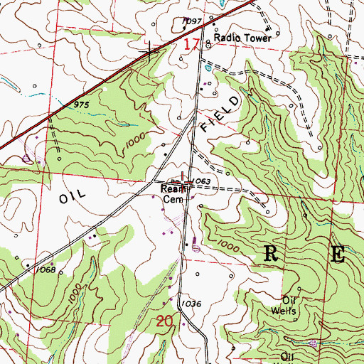 Topographic Map of Ream School (historical), OH