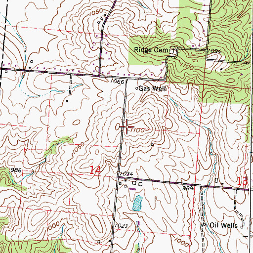 Topographic Map of Ridge School (historical), OH