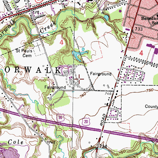 Topographic Map of Huron County Fairgrounds, OH