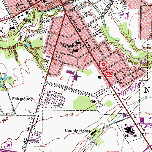 Topographic Map of Norwalk Middle School, OH