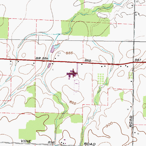 Topographic Map of Western Reserve High School, OH