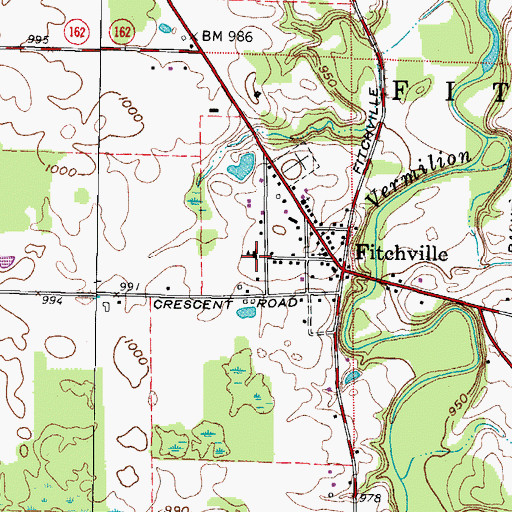 Topographic Map of Fitchville Elementary School, OH