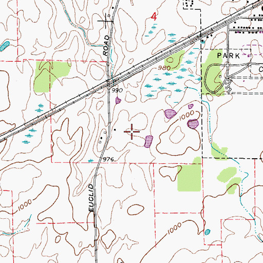 Topographic Map of Millstone Hills Golf Course, OH