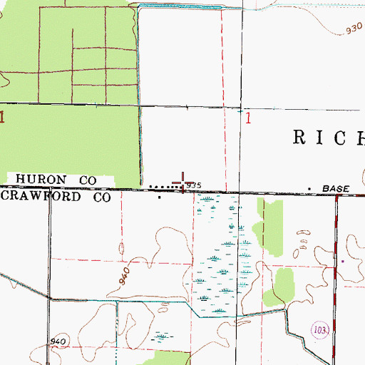 Topographic Map of Muck School (historical), OH